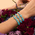 Cerulean | Silver | Firefly Glass Cross Bracelet